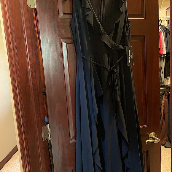 Karl Lagerfeld long navy dress size 10 NWT - Picture 7 of 12